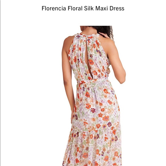 Veronica Beard Dresses & Skirts - Floral Silk Maxi Dress - White/Orange